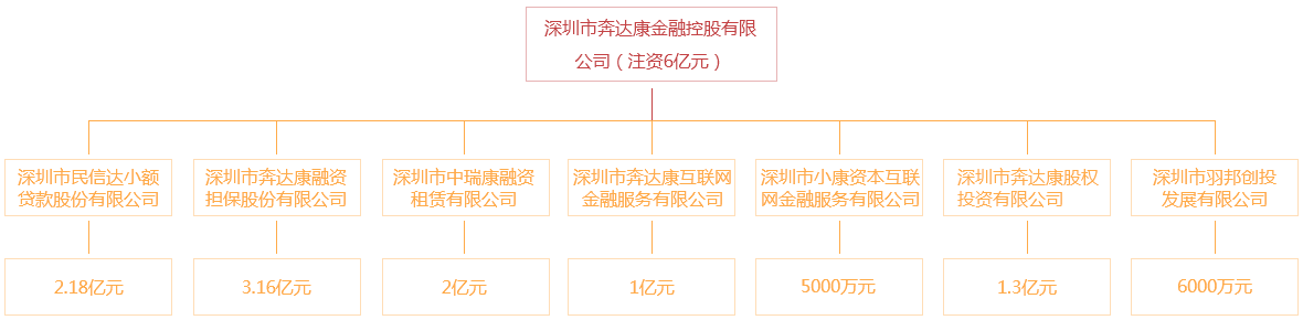 奔达康金融产业组织架构