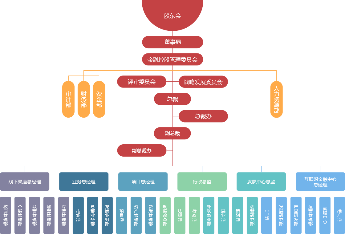 奔达康金融组织架构